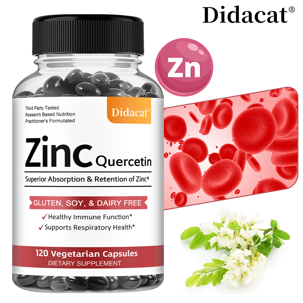 Wellness Quercetin - كبسولات نباتية من الكيرسيتين والزنك، مكمل