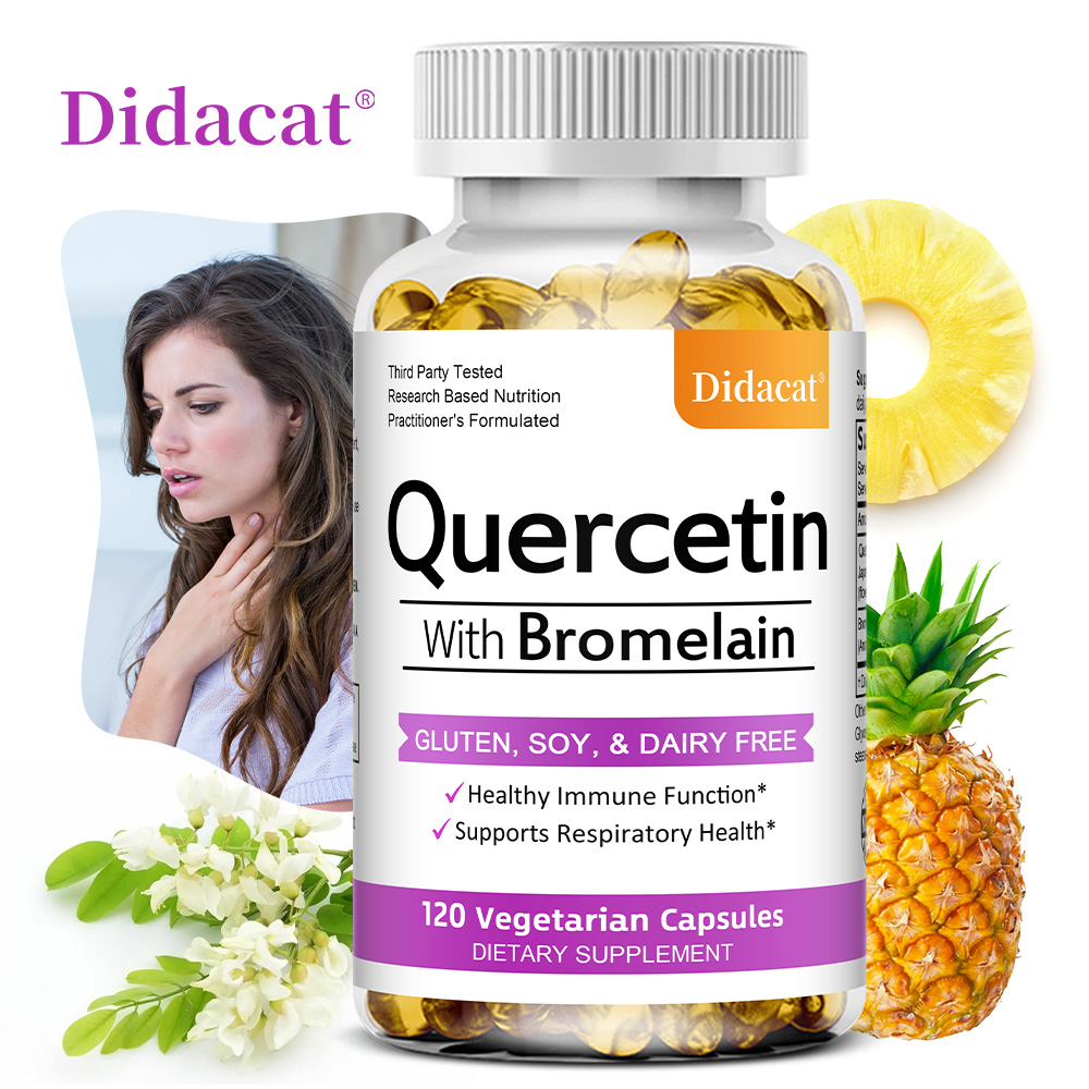 Wellness Quercetin - كبسولات الكيرسيتين والبروميلين، تدعم الصحة المناعية