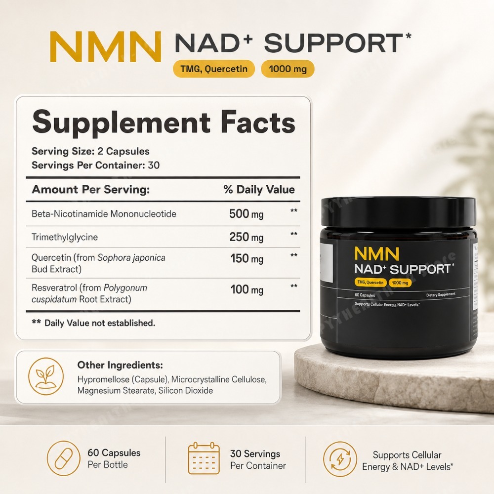كبسولات دعم NMN NAD+ بتركيز 10 - مراجعة Wellness Quercetin وسعره