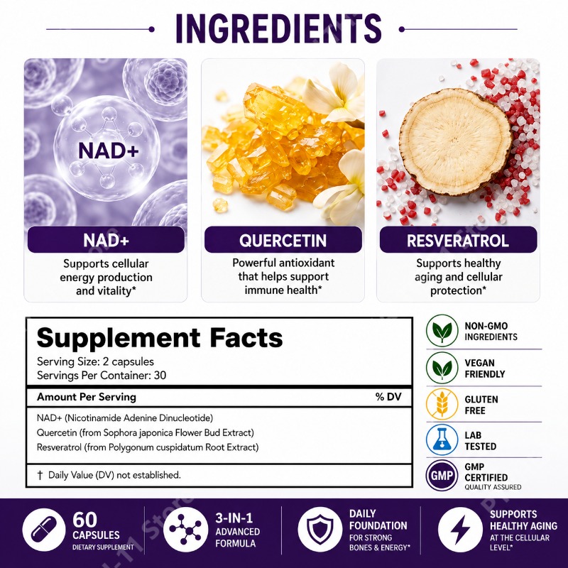 كبسولات دوكتيت NAD+ مع الريسفي - مراجعة Wellness Quercetin وسعره
