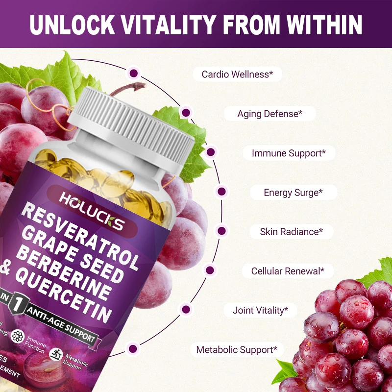 مكمل ريسفيراترول من HOLUCKS، ي - مراجعة Wellness Quercetin وسعره